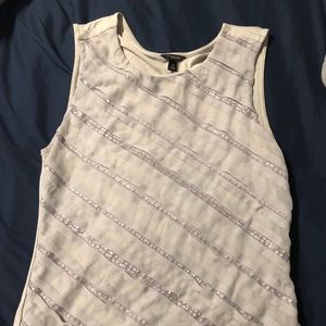 Ann Taylor gray and sequin blouse